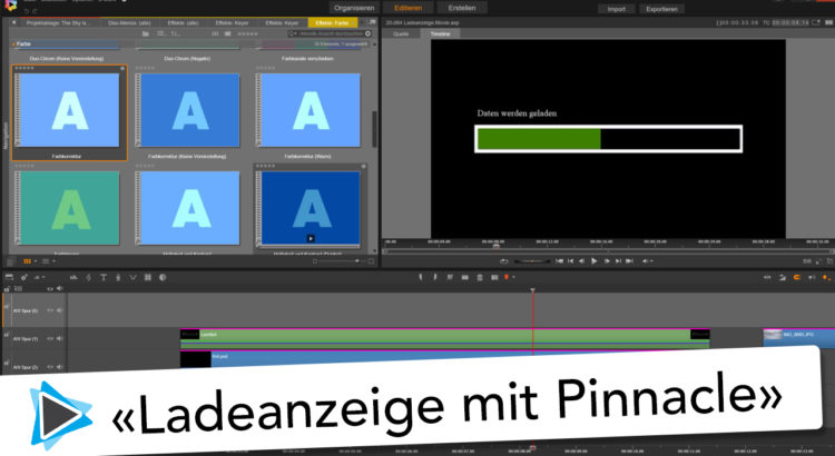 Ladeanzeige und Statusbalken mit Pinnacle Studio 20 Deutsch Video Tutorial